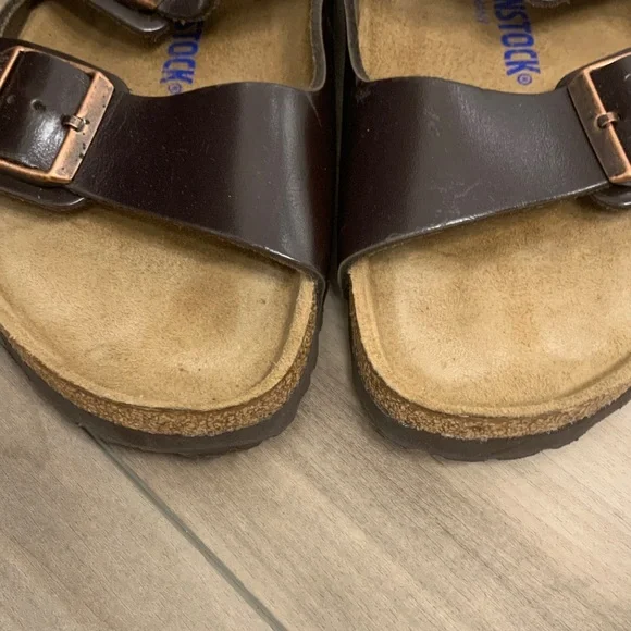 Birkenstock Dark Brown Leather Sandals - Picture 3 of 8